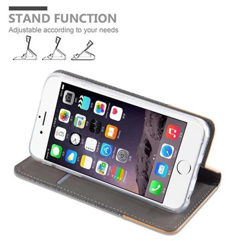 Cadorabo Hülle kompatibel mit Apple iPhone 6 PLUS / 6S PLUS Schutzhülle mit Magnetverschluss, Standfunktion und Kartenfach