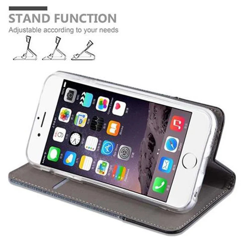 Cadorabo Hülle kompatibel mit Apple iPhone 6 PLUS / 6S PLUS Schutzhülle mit Magnetverschluss, Standfunktion und Kartenfach