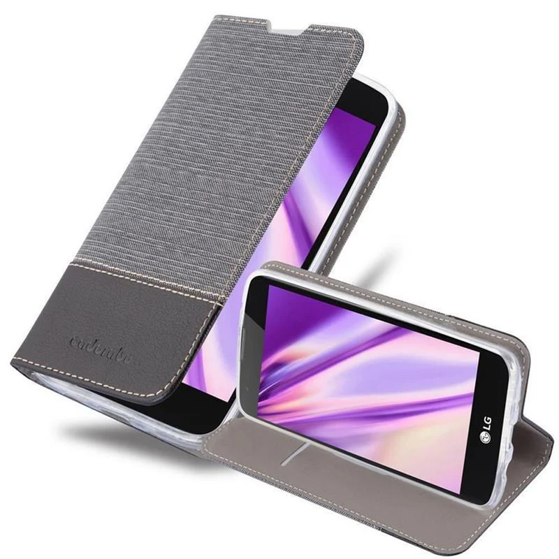 Cadorabo Hülle kompatibel mit LG K8 2016 Schutzhülle mit Magnetverschluss, Standfunktion und Kartenfach