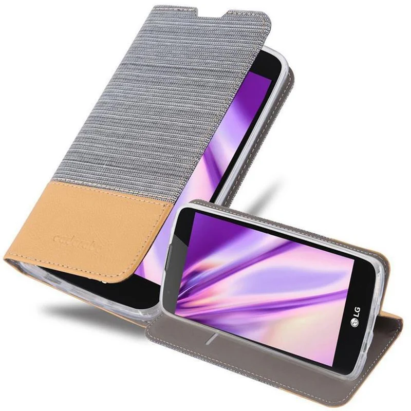 Cadorabo Hülle kompatibel mit LG K8 2016 Schutzhülle mit Magnetverschluss, Standfunktion und Kartenfach