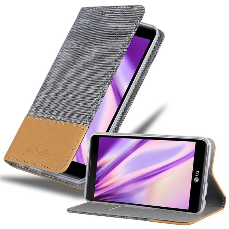 Cadorabo Hülle kompatibel mit LG X POWER Schutzhülle mit Magnetverschluss, Standfunktion und Kartenfach