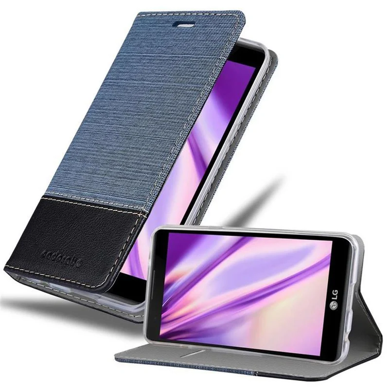 Cadorabo Hülle kompatibel mit LG X POWER Schutzhülle mit Magnetverschluss, Standfunktion und Kartenfach