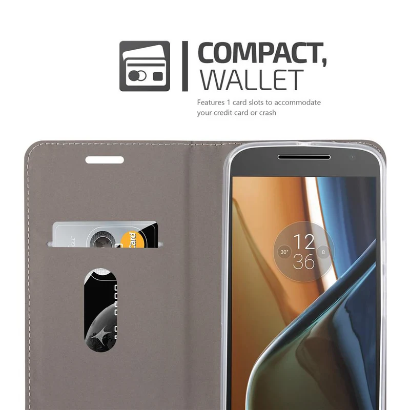 Cadorabo Hülle kompatibel mit Motorola MOTO G4 / G4 PLUS Schutzhülle mit Magnetverschluss, Standfunktion und Kartenfach