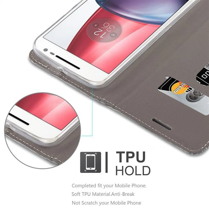 Cadorabo Hülle kompatibel mit Motorola MOTO G4 / G4 PLUS Schutzhülle mit Magnetverschluss, Standfunktion und Kartenfach