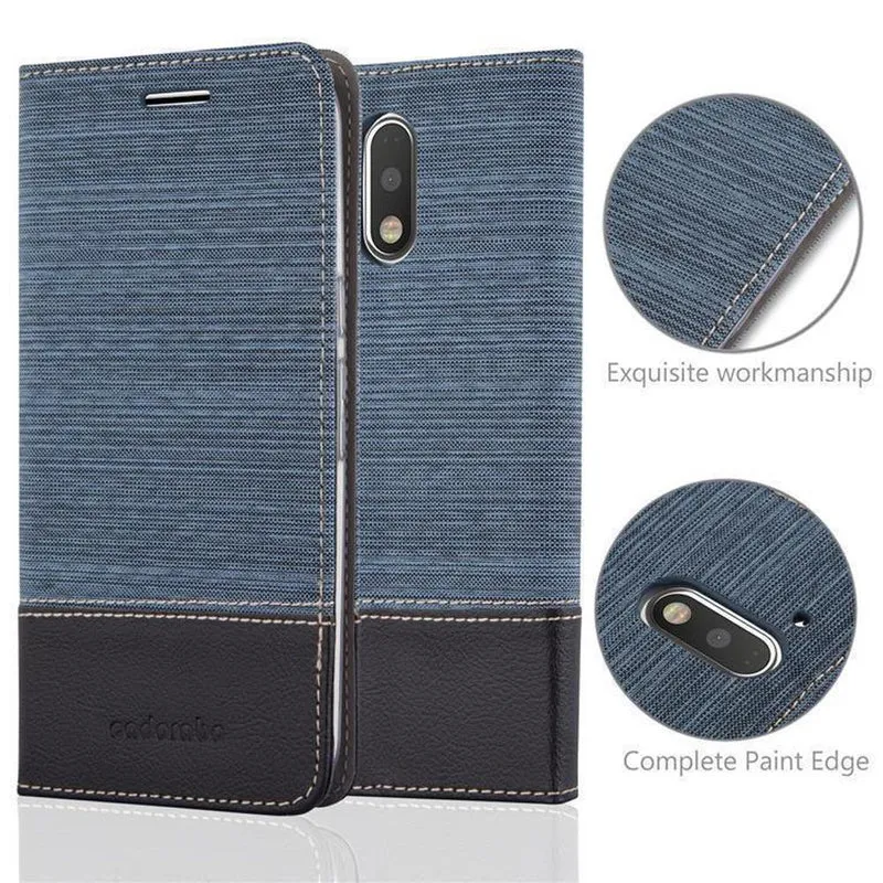 Cadorabo Hülle kompatibel mit Motorola MOTO G4 / G4 PLUS Schutzhülle mit Magnetverschluss, Standfunktion und Kartenfach