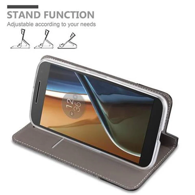 Cadorabo Hülle kompatibel mit Motorola MOTO G4 / G4 PLUS Schutzhülle mit Magnetverschluss, Standfunktion und Kartenfach