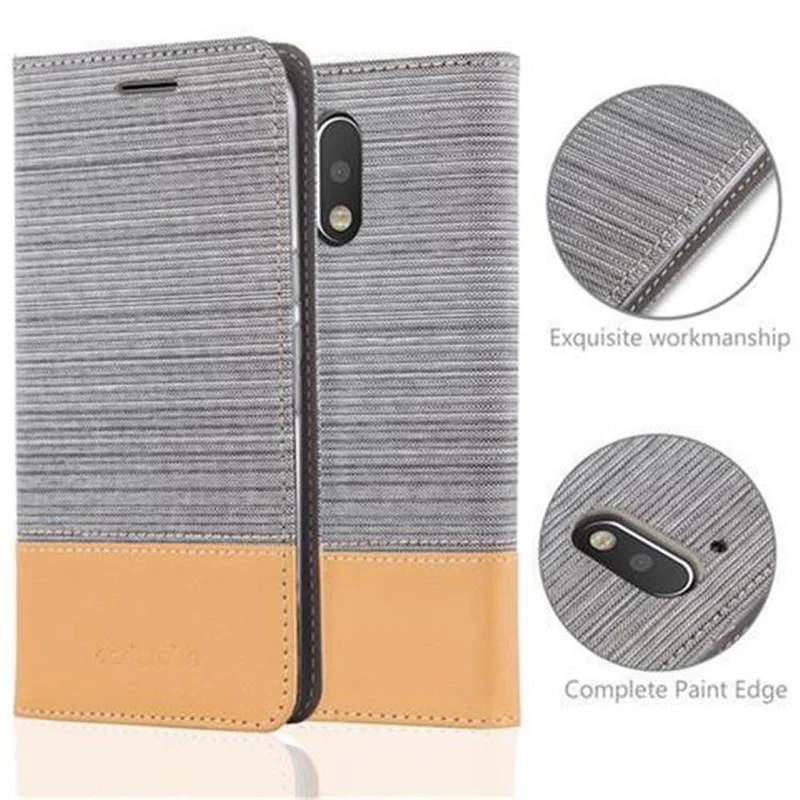 Cadorabo Hülle kompatibel mit Motorola MOTO G4 / G4 PLUS Schutzhülle mit Magnetverschluss, Standfunktion und Kartenfach
