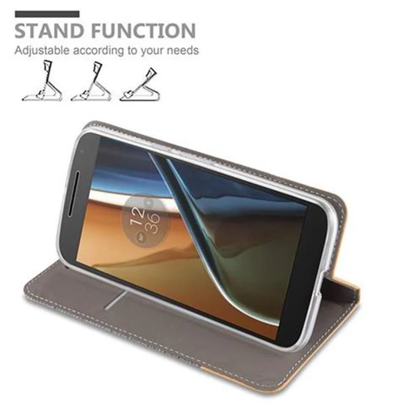 Cadorabo Hülle kompatibel mit Motorola MOTO G4 / G4 PLUS Schutzhülle mit Magnetverschluss, Standfunktion und Kartenfach