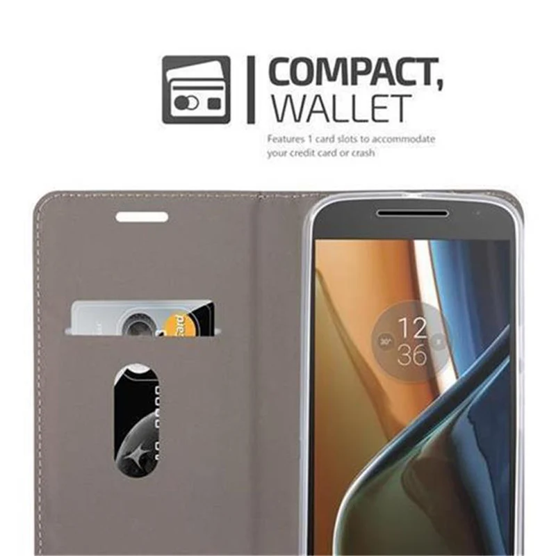 Cadorabo Hülle kompatibel mit Motorola MOTO G4 / G4 PLUS Schutzhülle mit Magnetverschluss, Standfunktion und Kartenfach
