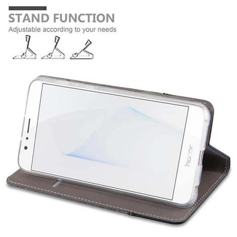 Cadorabo Hülle kompatibel mit Honor 8 / 8 PREMIUM Schutzhülle mit Magnetverschluss, Standfunktion und Kartenfach