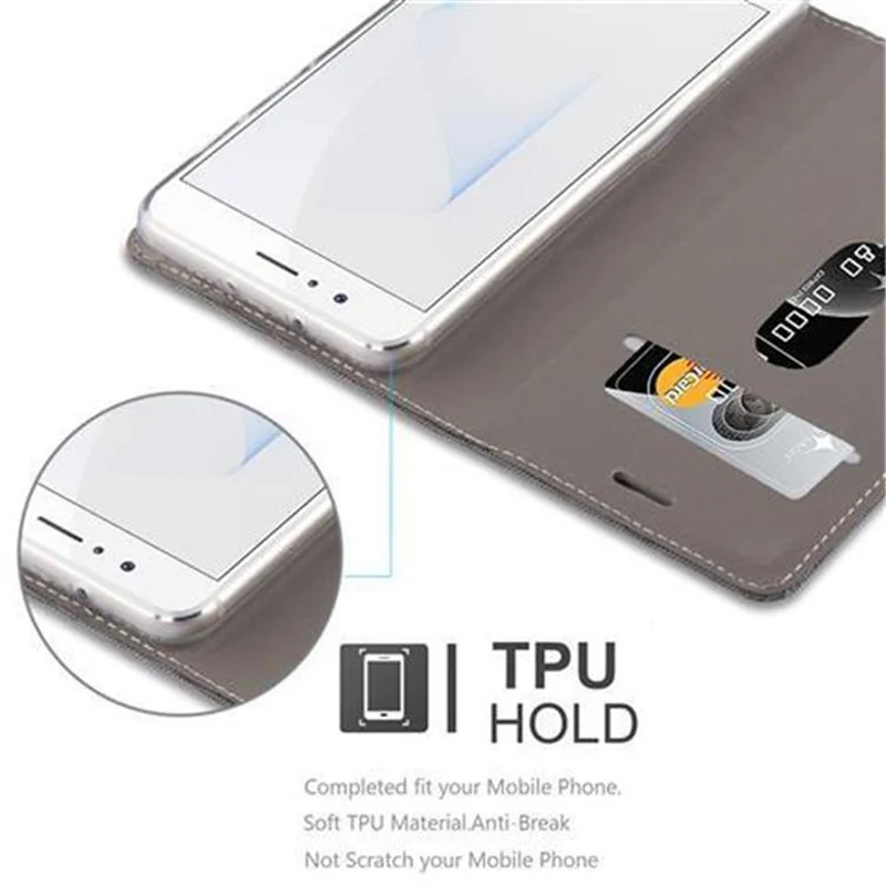 Cadorabo Hülle kompatibel mit Honor 8 / 8 PREMIUM Schutzhülle mit Magnetverschluss, Standfunktion und Kartenfach