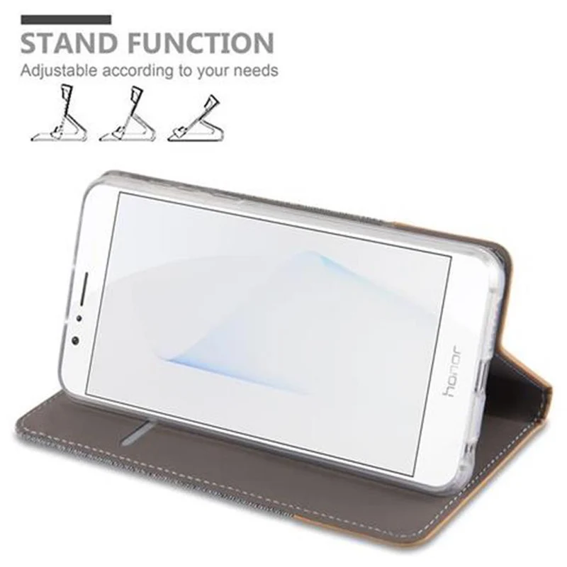Cadorabo Hülle kompatibel mit Honor 8 / 8 PREMIUM Schutzhülle mit Magnetverschluss, Standfunktion und Kartenfach