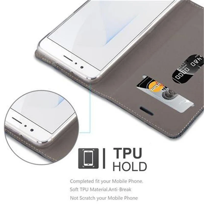 Cadorabo Hülle kompatibel mit Honor 8 / 8 PREMIUM Schutzhülle mit Magnetverschluss, Standfunktion und Kartenfach
