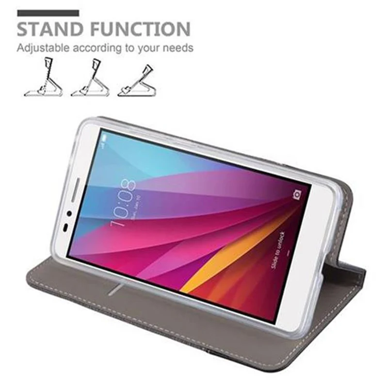 Cadorabo Hülle kompatibel mit Honor 5X / Play 5X / Huawei GR5 2016 Schutzhülle mit Magnetverschluss, Standfunktion und Kartenfach