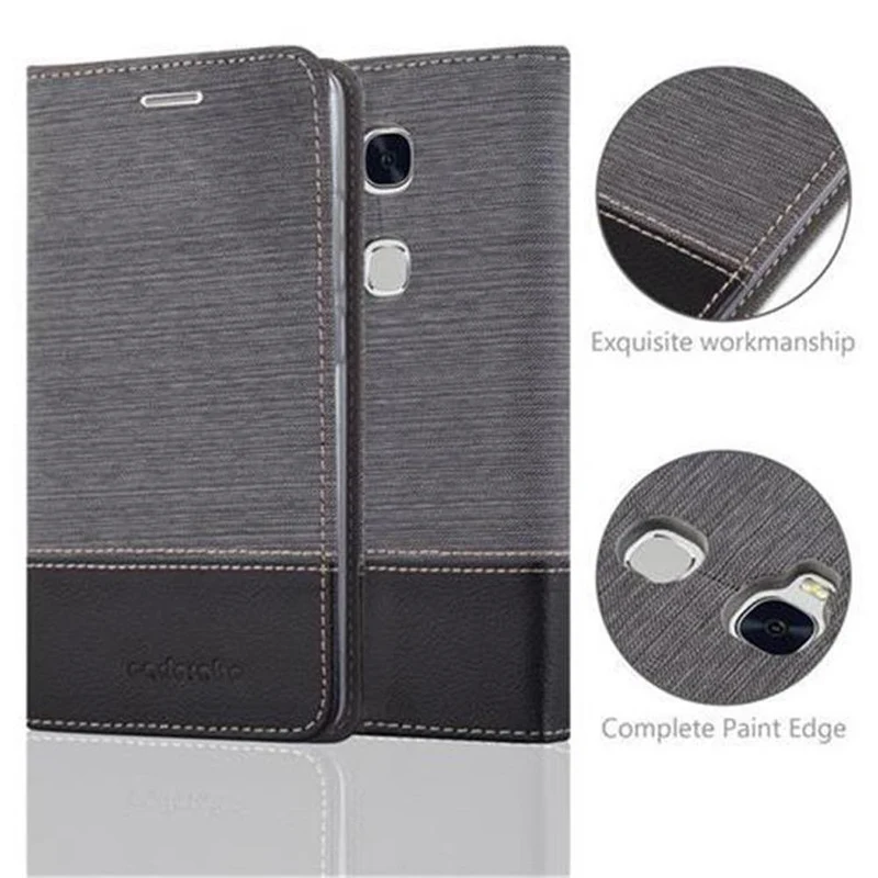 Cadorabo Hülle kompatibel mit Honor 5X / Play 5X / Huawei GR5 2016 Schutzhülle mit Magnetverschluss, Standfunktion und Kartenfach