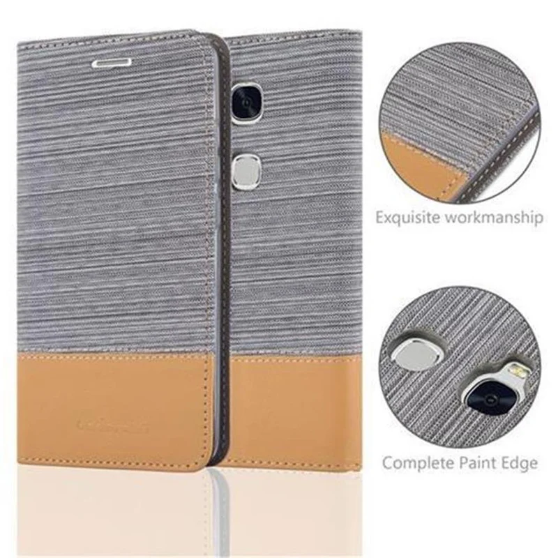 Cadorabo Hülle kompatibel mit Honor 5X / Play 5X / Huawei GR5 2016 Schutzhülle mit Magnetverschluss, Standfunktion und Kartenfach
