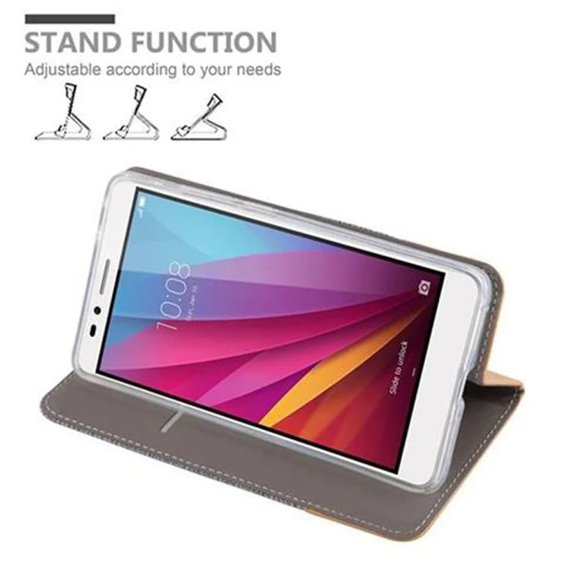 Cadorabo Hülle kompatibel mit Honor 5X / Play 5X / Huawei GR5 2016 Schutzhülle mit Magnetverschluss, Standfunktion und Kartenfach