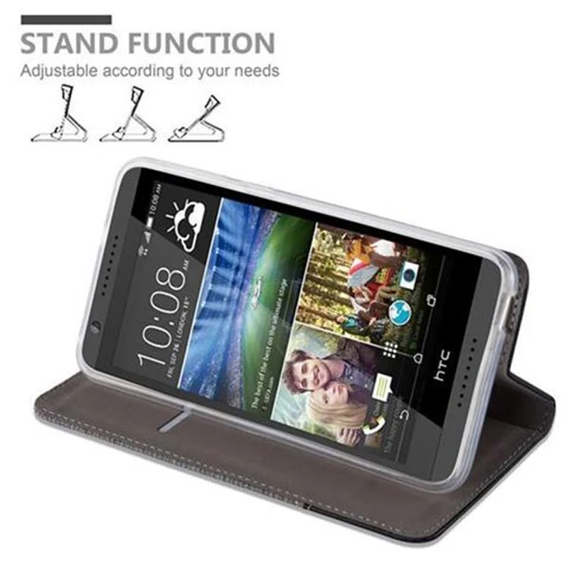 Cadorabo Hülle kompatibel mit HTC Desire 820 Schutzhülle mit Magnetverschluss, Standfunktion und Kartenfach