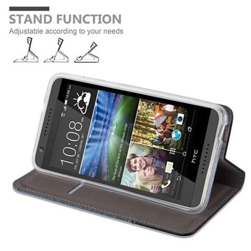 Cadorabo Hülle kompatibel mit HTC Desire 820 Schutzhülle mit Magnetverschluss, Standfunktion und Kartenfach