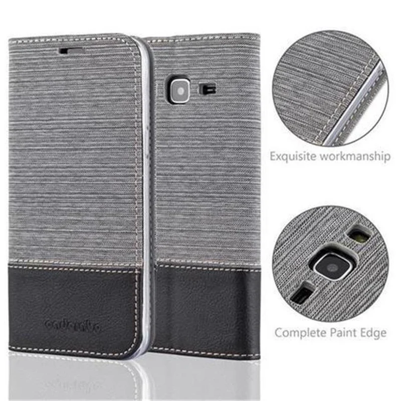 Cadorabo Hülle kompatibel mit Samsung Galaxy J3 2016 Schutzhülle mit Magnetverschluss, Standfunktion und Kartenfach