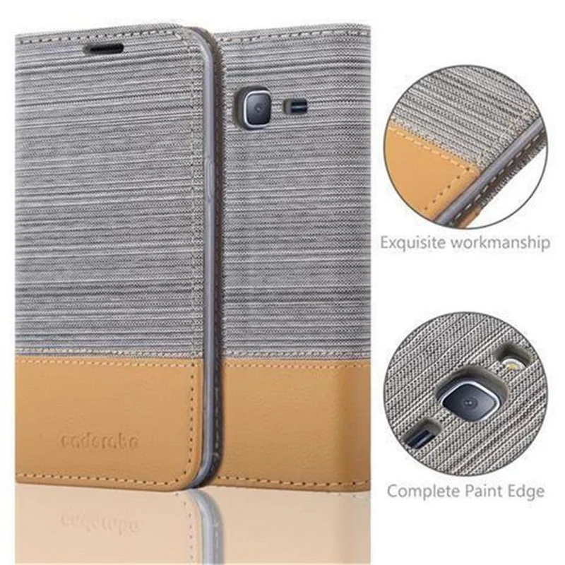 Cadorabo Hülle kompatibel mit Samsung Galaxy J3 2016 Schutzhülle mit Magnetverschluss, Standfunktion und Kartenfach