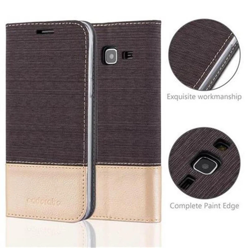 Cadorabo Hülle kompatibel mit Samsung Galaxy J3 2016 Schutzhülle mit Magnetverschluss, Standfunktion und Kartenfach