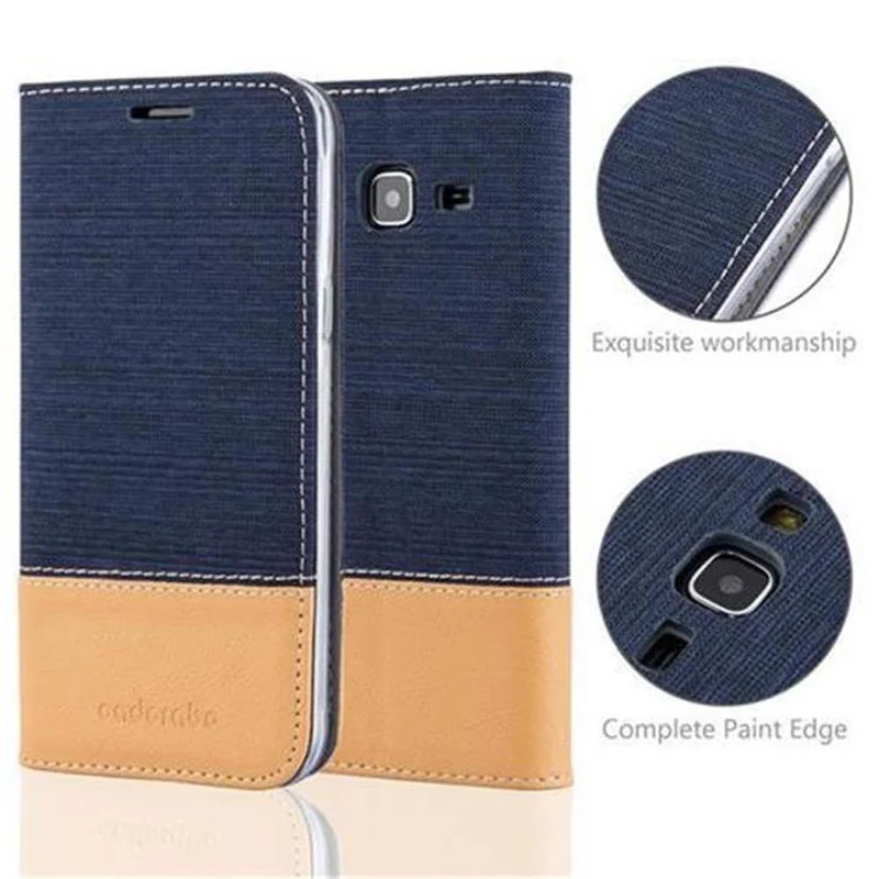 Cadorabo Hülle kompatibel mit Samsung Galaxy J3 2016 Schutzhülle mit Magnetverschluss, Standfunktion und Kartenfach