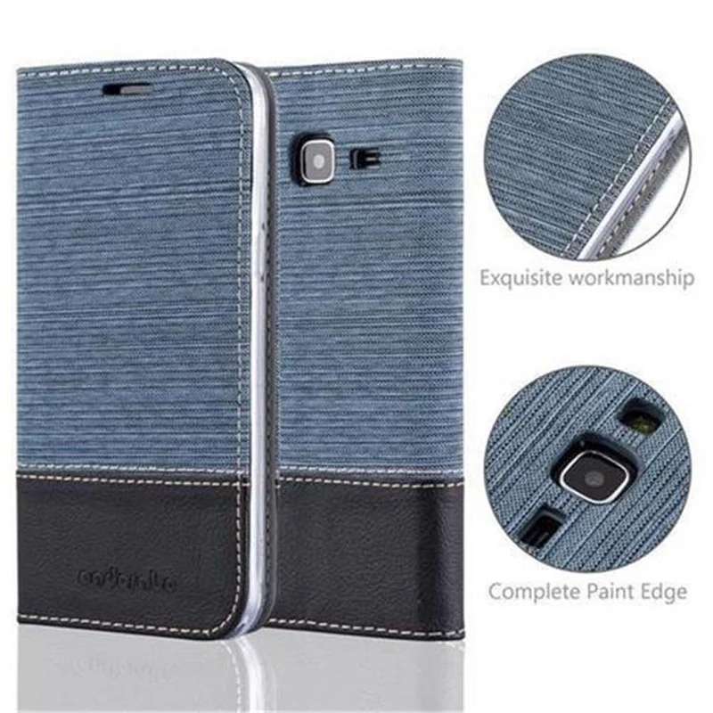 Cadorabo Hülle kompatibel mit Samsung Galaxy J3 2016 Schutzhülle mit Magnetverschluss, Standfunktion und Kartenfach