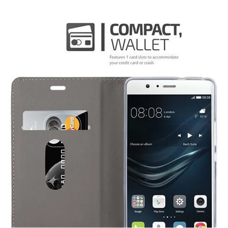 Cadorabo Hülle kompatibel mit Huawei P9 LITE 2016 / G9 LITE Schutzhülle mit Magnetverschluss, Standfunktion und Kartenfach