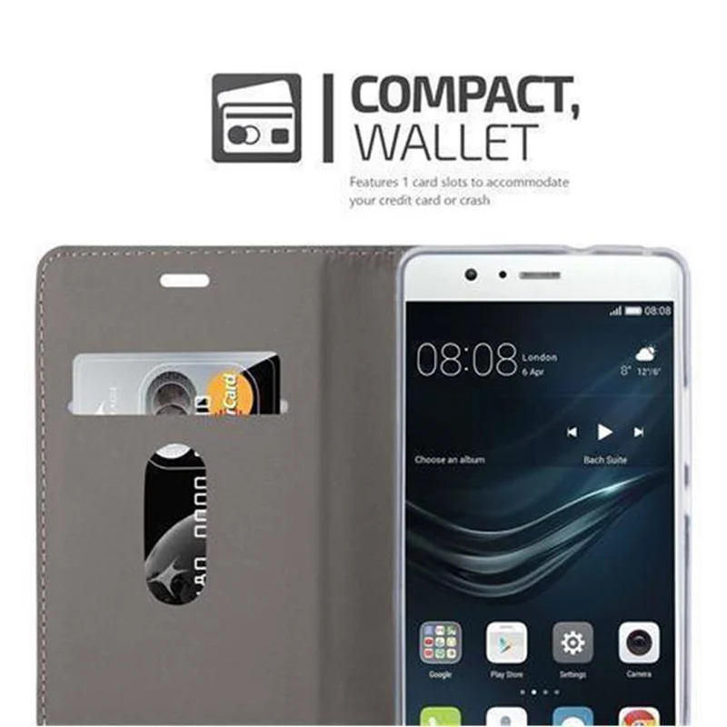 Cadorabo Hülle kompatibel mit Huawei P9 LITE 2016 / G9 LITE Schutzhülle mit Magnetverschluss, Standfunktion und Kartenfach