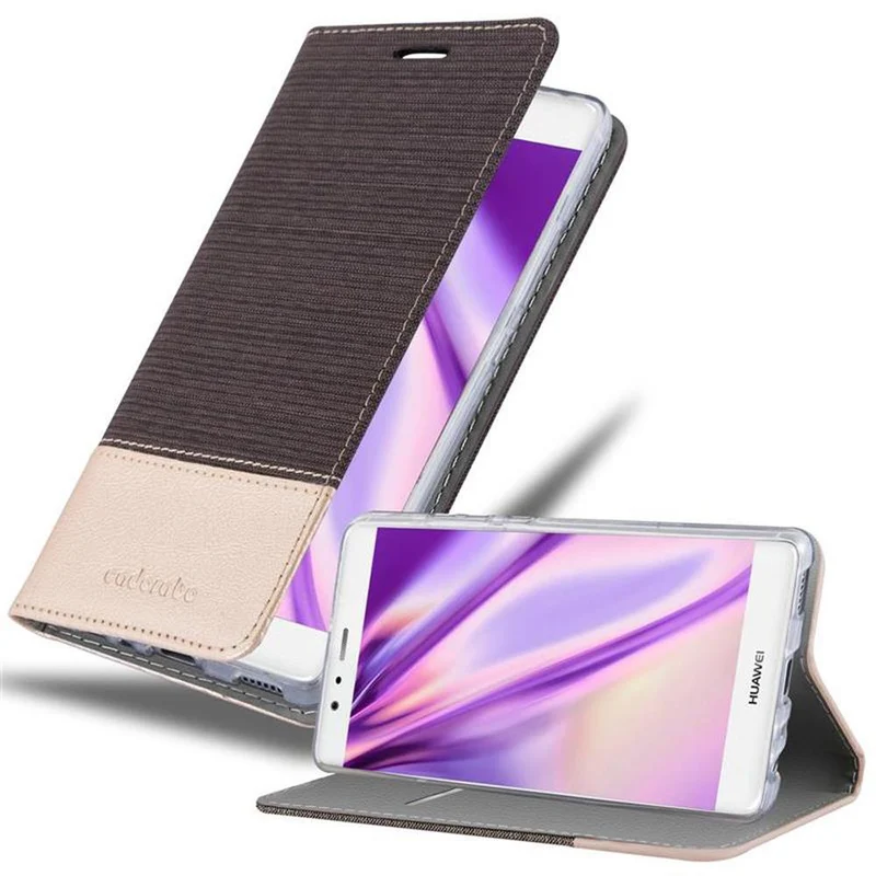 Cadorabo Hülle kompatibel mit Huawei P9 Schutzhülle mit Magnetverschluss, Standfunktion und Kartenfach
