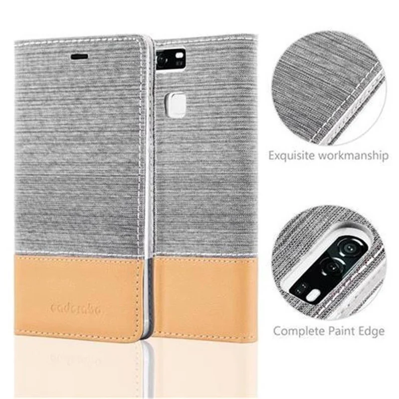Cadorabo Hülle kompatibel mit Huawei P9 Schutzhülle mit Magnetverschluss, Standfunktion und Kartenfach