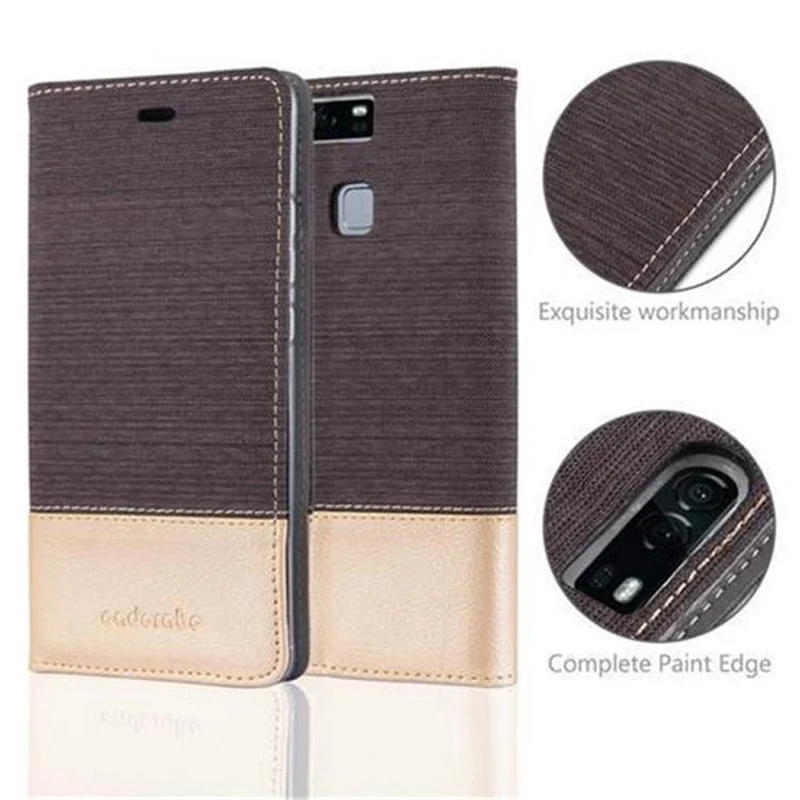 Cadorabo Hülle kompatibel mit Huawei P9 Schutzhülle mit Magnetverschluss, Standfunktion und Kartenfach