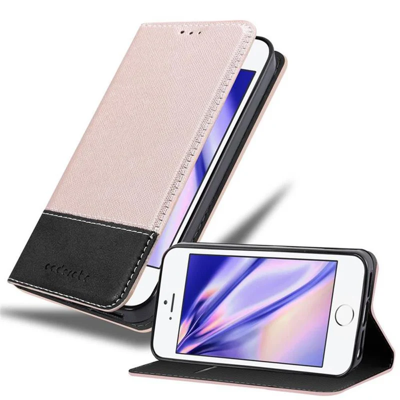 Cadorabo Hülle kompatibel mit Apple iPhone 5 / 5S / SE 2016 Schutzhülle mit Magnetverschluss, Standfunktion und Kartenfach