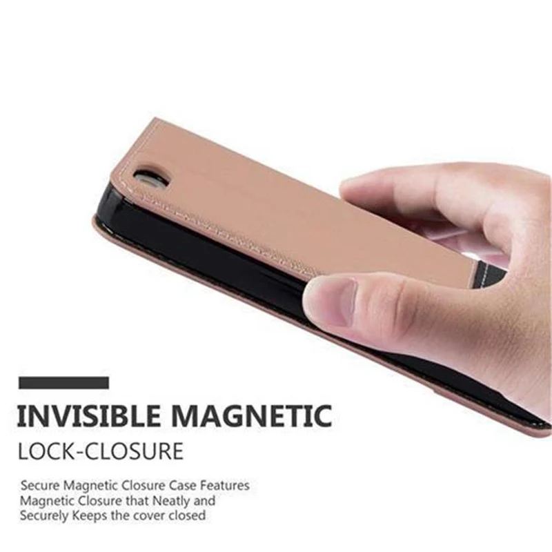 Cadorabo Hülle kompatibel mit Apple iPhone 5 / 5S / SE 2016 Schutzhülle mit Magnetverschluss, Standfunktion und Kartenfach