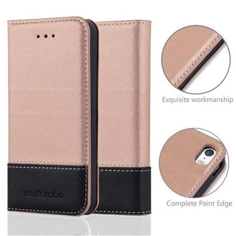 Cadorabo Hülle kompatibel mit Apple iPhone 5 / 5S / SE 2016 Schutzhülle mit Magnetverschluss, Standfunktion und Kartenfach
