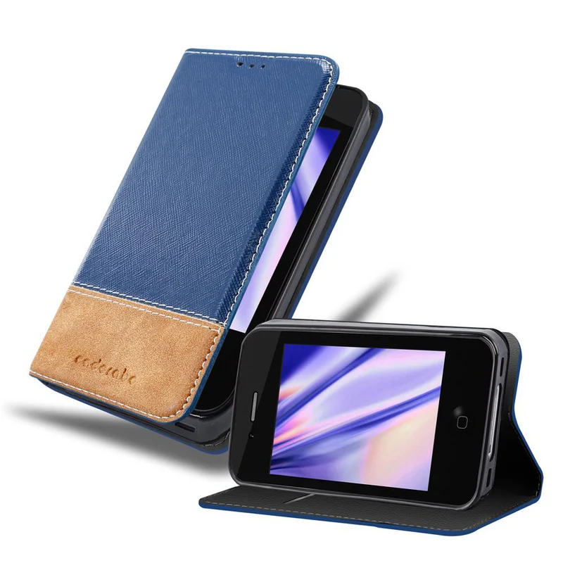 Cadorabo Hülle kompatibel mit Apple iPhone 4 / 4S Schutzhülle mit Magnetverschluss, Standfunktion und Kartenfach
