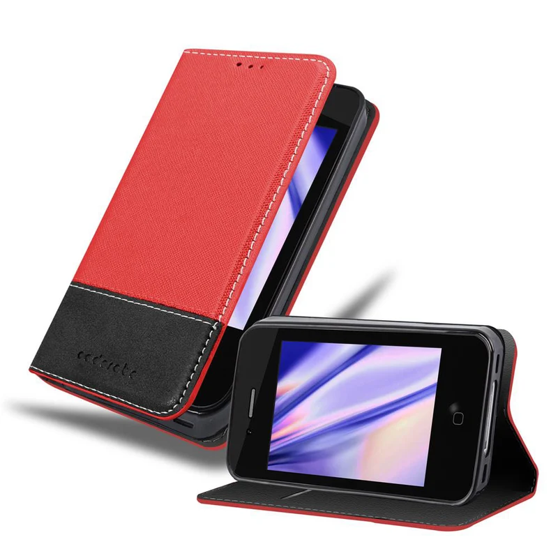 Cadorabo Hülle kompatibel mit Apple iPhone 4 / 4S Schutzhülle mit Magnetverschluss, Standfunktion und Kartenfach