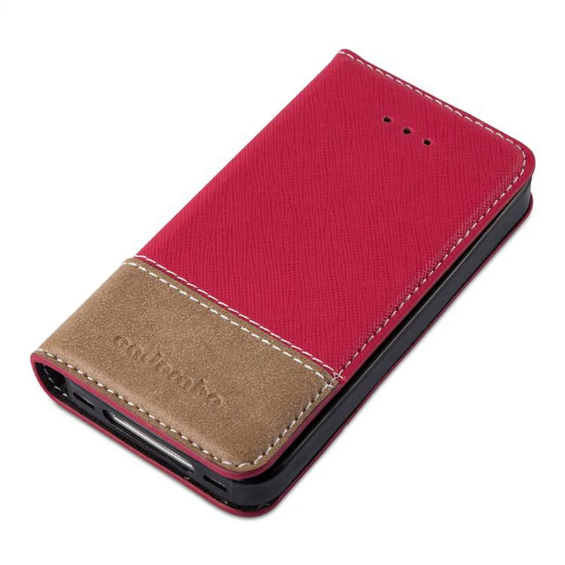 Cadorabo Hülle kompatibel mit Apple iPhone 4 / 4S Schutzhülle mit Magnetverschluss, Standfunktion und Kartenfach
