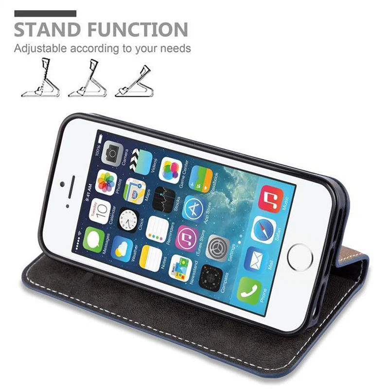 Cadorabo Hülle kompatibel mit Apple iPhone 4 / 4S Schutzhülle mit Magnetverschluss, Standfunktion und Kartenfach