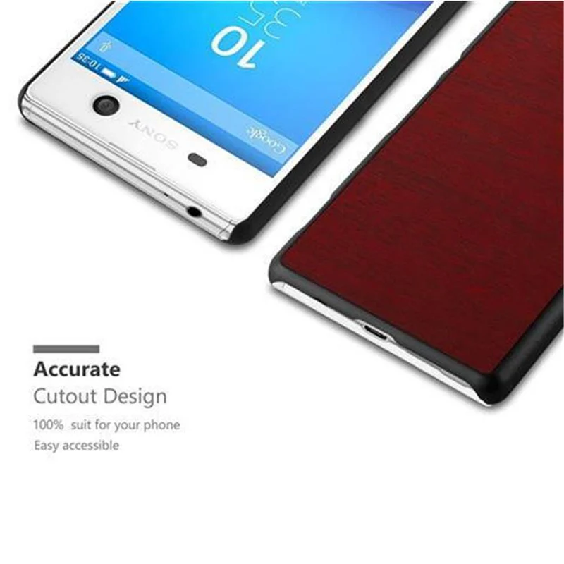 Cadorabo Hülle kompatibel mit Sony Xperia M5 Hard Case Schutzhülle in Holz Optik gegen Kratzer und Stöße