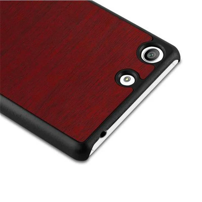 Cadorabo Hülle kompatibel mit Sony Xperia M5 Hard Case Schutzhülle in Holz Optik gegen Kratzer und Stöße