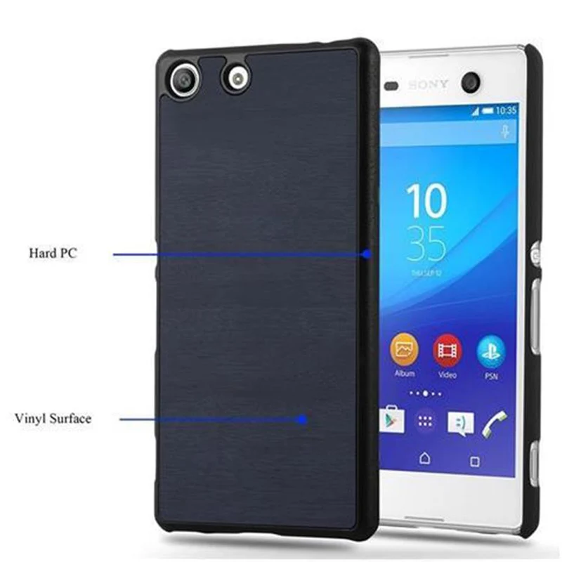 Cadorabo Hülle kompatibel mit Sony Xperia M5 Hard Case Schutzhülle in Holz Optik gegen Kratzer und Stöße