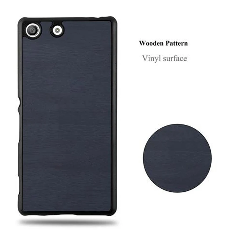 Cadorabo Hülle kompatibel mit Sony Xperia M5 Hard Case Schutzhülle in Holz Optik gegen Kratzer und Stöße