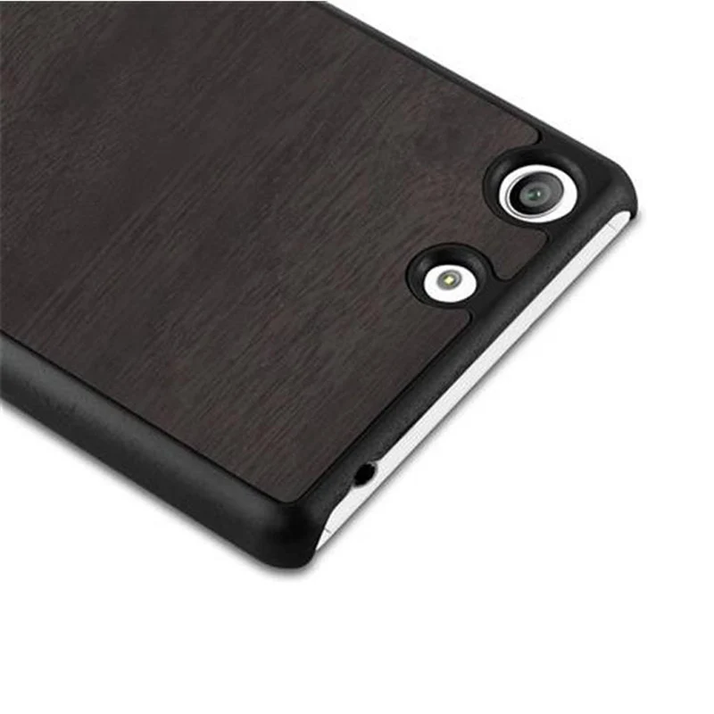 Cadorabo Hülle kompatibel mit Sony Xperia M5 Hard Case Schutzhülle in Holz Optik gegen Kratzer und Stöße