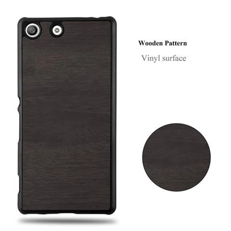 Cadorabo Hülle kompatibel mit Sony Xperia M5 Hard Case Schutzhülle in Holz Optik gegen Kratzer und Stöße