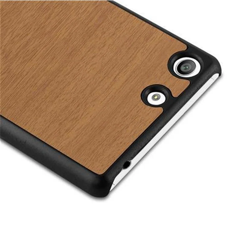 Cadorabo Hülle kompatibel mit Sony Xperia M5 Hard Case Schutzhülle in Holz Optik gegen Kratzer und Stöße