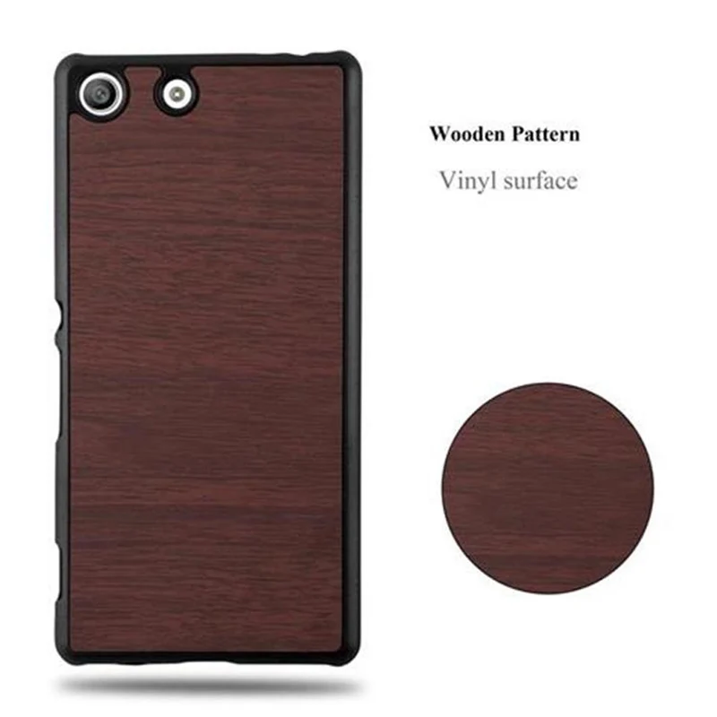 Cadorabo Hülle kompatibel mit Sony Xperia M5 Hard Case Schutzhülle in Holz Optik gegen Kratzer und Stöße