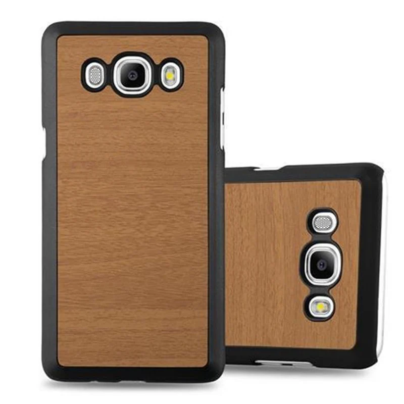 Cadorabo Hülle kompatibel mit Samsung Galaxy J5 2016 Hard Case Schutzhülle in Holz Optik gegen Kratzer und Stöße