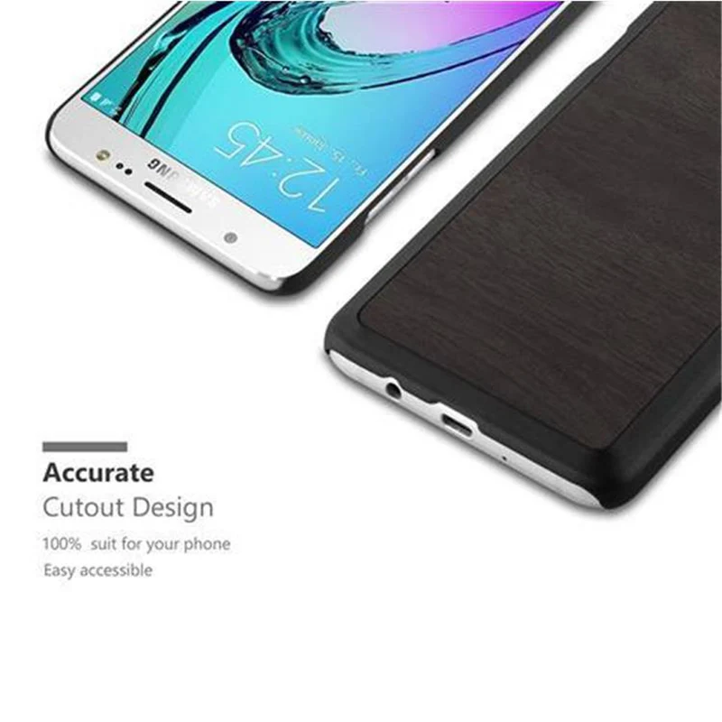 Cadorabo Hülle kompatibel mit Samsung Galaxy J5 2016 Hard Case Schutzhülle in Holz Optik gegen Kratzer und Stöße